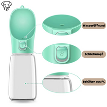 Lade das Bild in den Galerie-Viewer, Hunde Trinkflasche to go mit Trageschlaufe, leicht zu tragen, Detailansicht