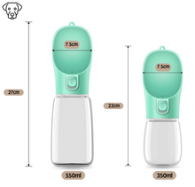 Lade das Bild in den Galerie-Viewer, Hunde Trinkflasche to go Größenvergleich 350 ml und 550 ml, nebeneinander